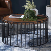The Attic Brina Solid Wood Metal Coffee Table Honey